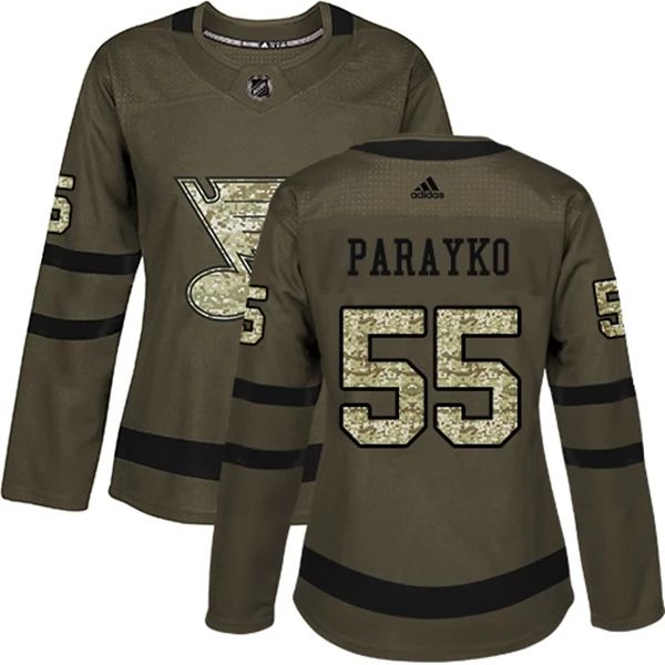 Damen St. Louis Blues Trikot Colton Parayko 55 Camo Grün Authentic